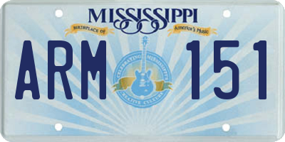 MS license plate ARM151
