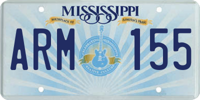 MS license plate ARM155