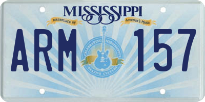 MS license plate ARM157