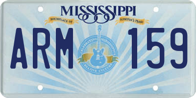 MS license plate ARM159