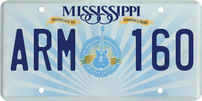 MS license plate ARM160