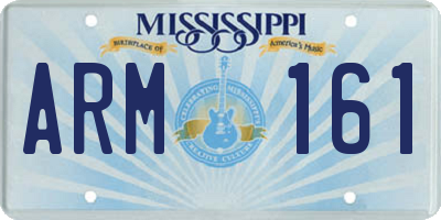 MS license plate ARM161