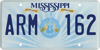 MS license plate ARM162