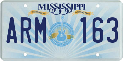 MS license plate ARM163