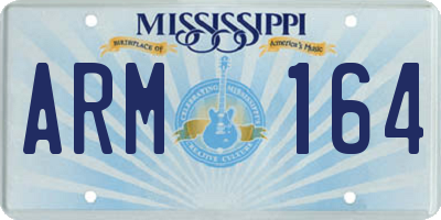 MS license plate ARM164
