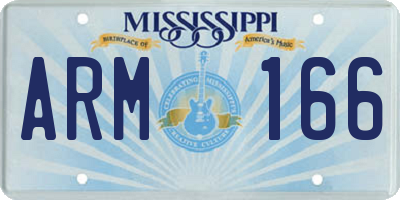 MS license plate ARM166