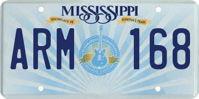 MS license plate ARM168