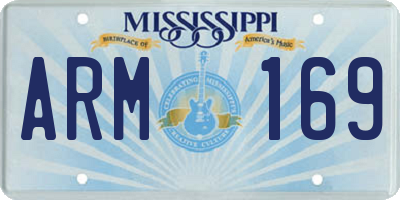 MS license plate ARM169