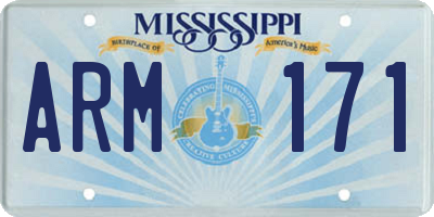 MS license plate ARM171