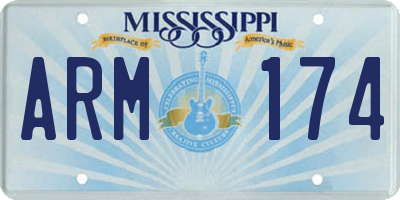 MS license plate ARM174