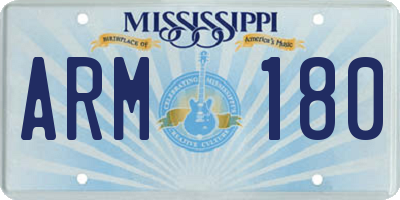MS license plate ARM180