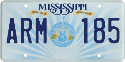 MS license plate ARM185