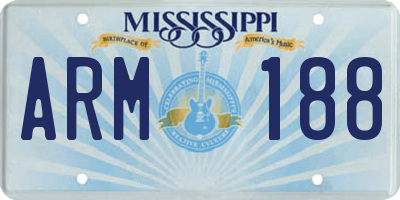 MS license plate ARM188
