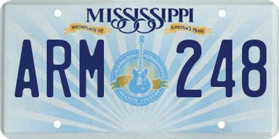 MS license plate ARM248