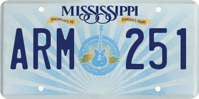 MS license plate ARM251