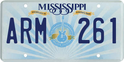 MS license plate ARM261