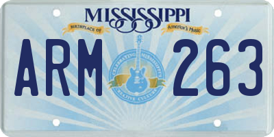 MS license plate ARM263