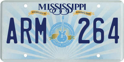 MS license plate ARM264