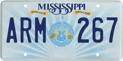 MS license plate ARM267