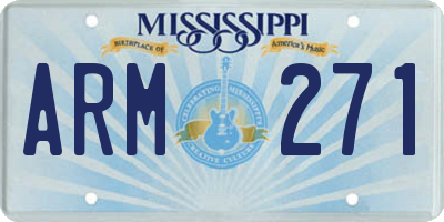MS license plate ARM271