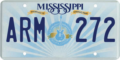 MS license plate ARM272