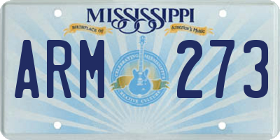 MS license plate ARM273