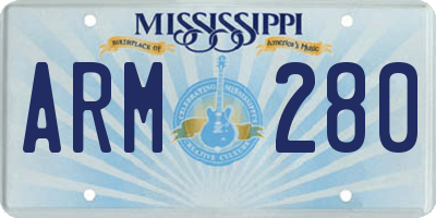 MS license plate ARM280