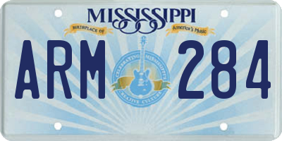MS license plate ARM284