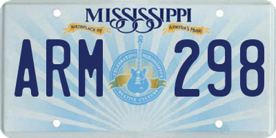MS license plate ARM298