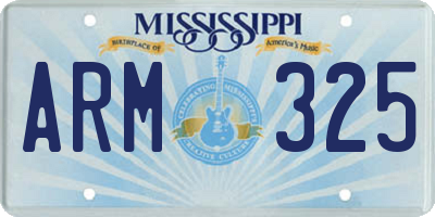 MS license plate ARM325