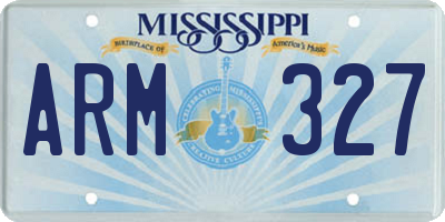 MS license plate ARM327
