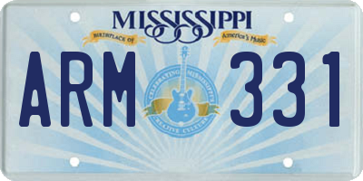 MS license plate ARM331