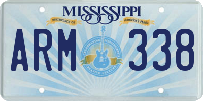 MS license plate ARM338