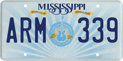MS license plate ARM339