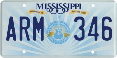 MS license plate ARM346
