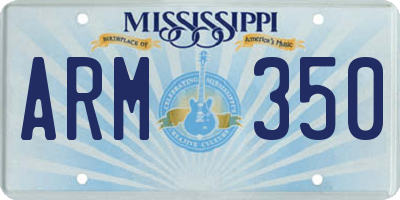 MS license plate ARM350