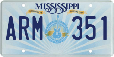 MS license plate ARM351