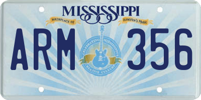 MS license plate ARM356