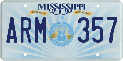 MS license plate ARM357