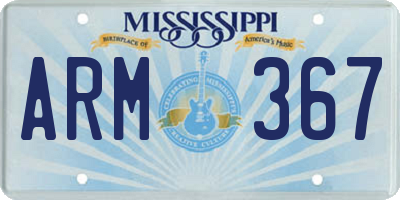 MS license plate ARM367