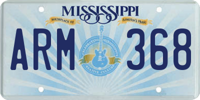 MS license plate ARM368