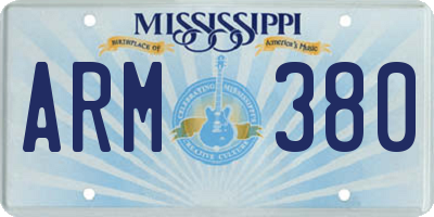 MS license plate ARM380