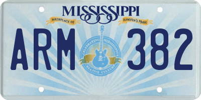 MS license plate ARM382