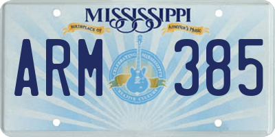 MS license plate ARM385