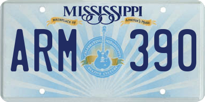 MS license plate ARM390