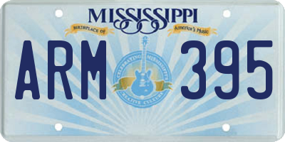 MS license plate ARM395