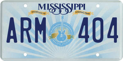 MS license plate ARM404