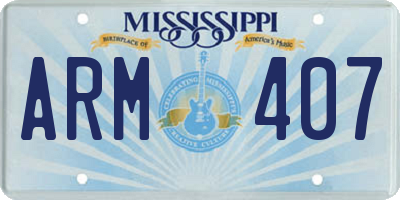 MS license plate ARM407