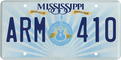 MS license plate ARM410
