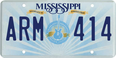 MS license plate ARM414